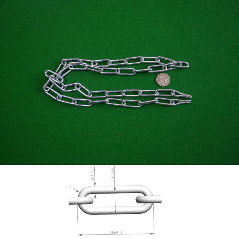 Chaînes rondes en acier allié de 3,8 mm (zingage respectueux de l'environnement)