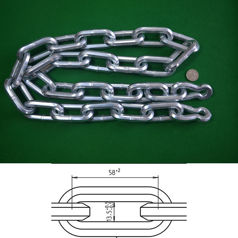 Chaînes hexagonales en acier allié de 10 mm (zingage respectueux de l'environnement)